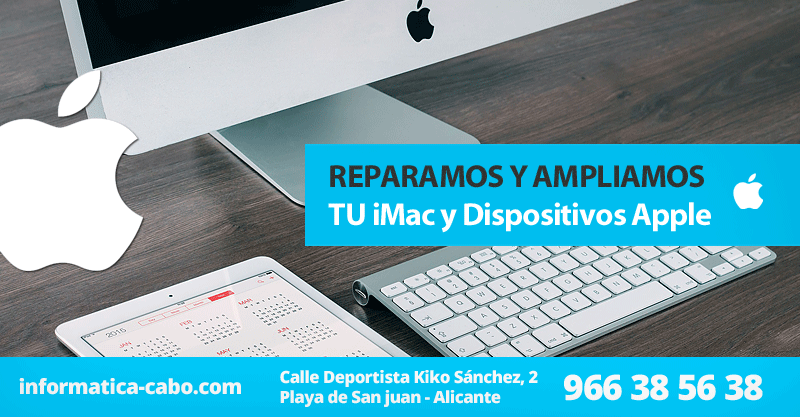 Reparación y mantenimiento ordenadores y dispositivos Apple en Alicante